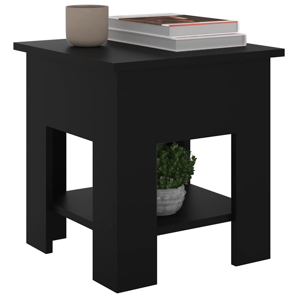 Salontafel 40x40x42 cm bewerkt hout zwart is nu te koop bij PeponiXL, paradijselijk wonen!