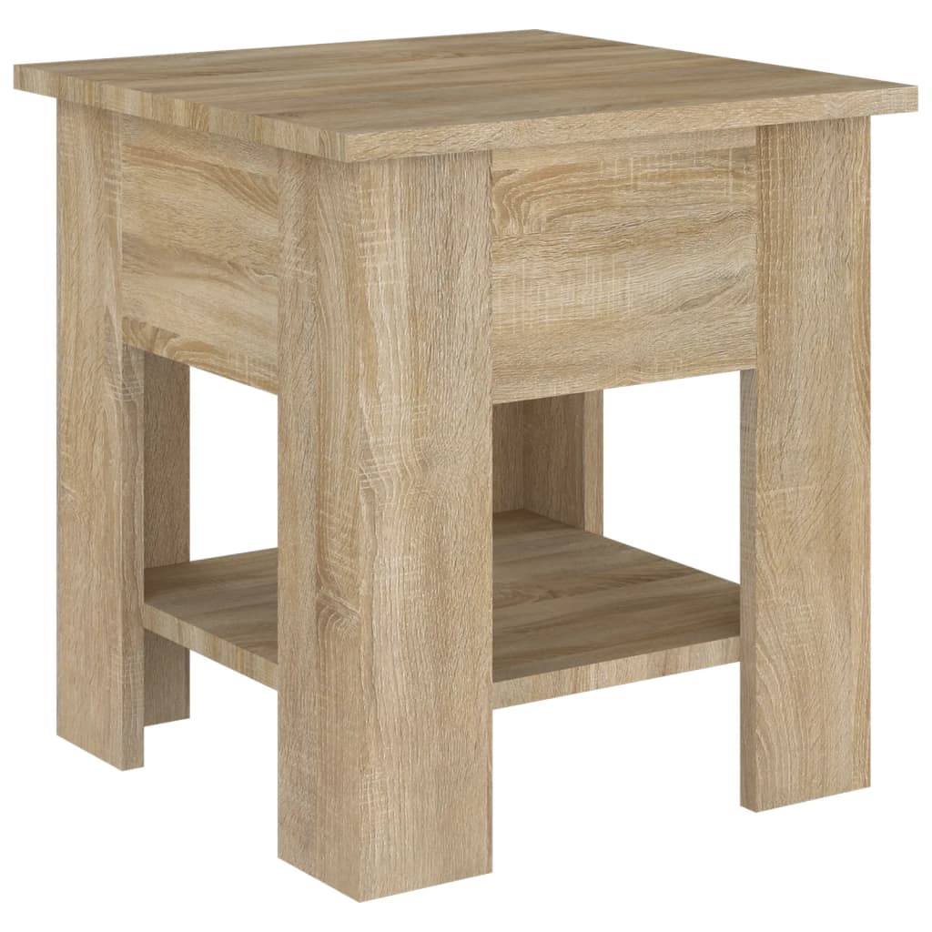Salontafel 40x40x42 cm bewerkt hout sonoma eikenkleurig is nu te koop bij PeponiXL, paradijselijk wonen!