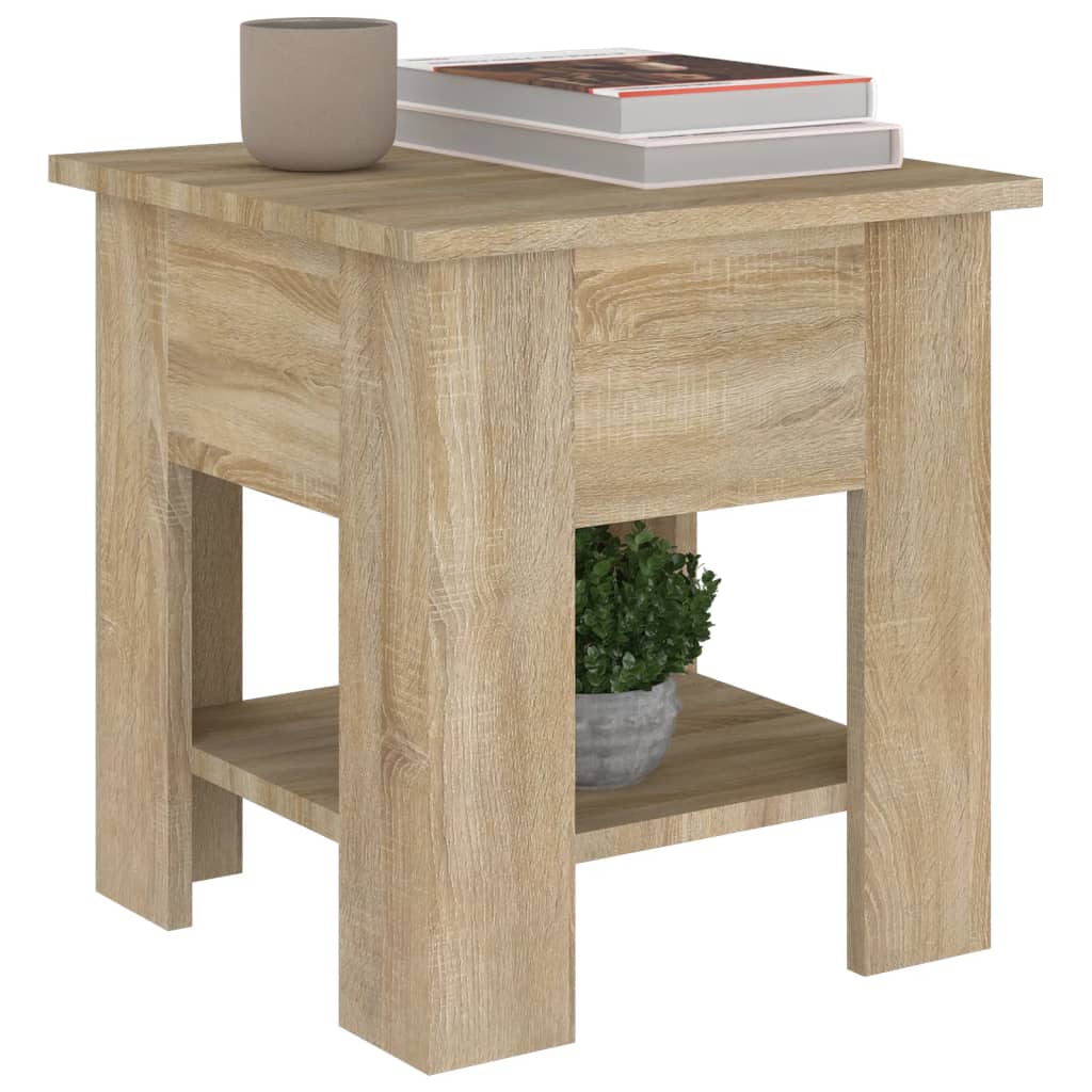 Salontafel 40x40x42 cm bewerkt hout sonoma eikenkleurig is nu te koop bij PeponiXL, paradijselijk wonen!
