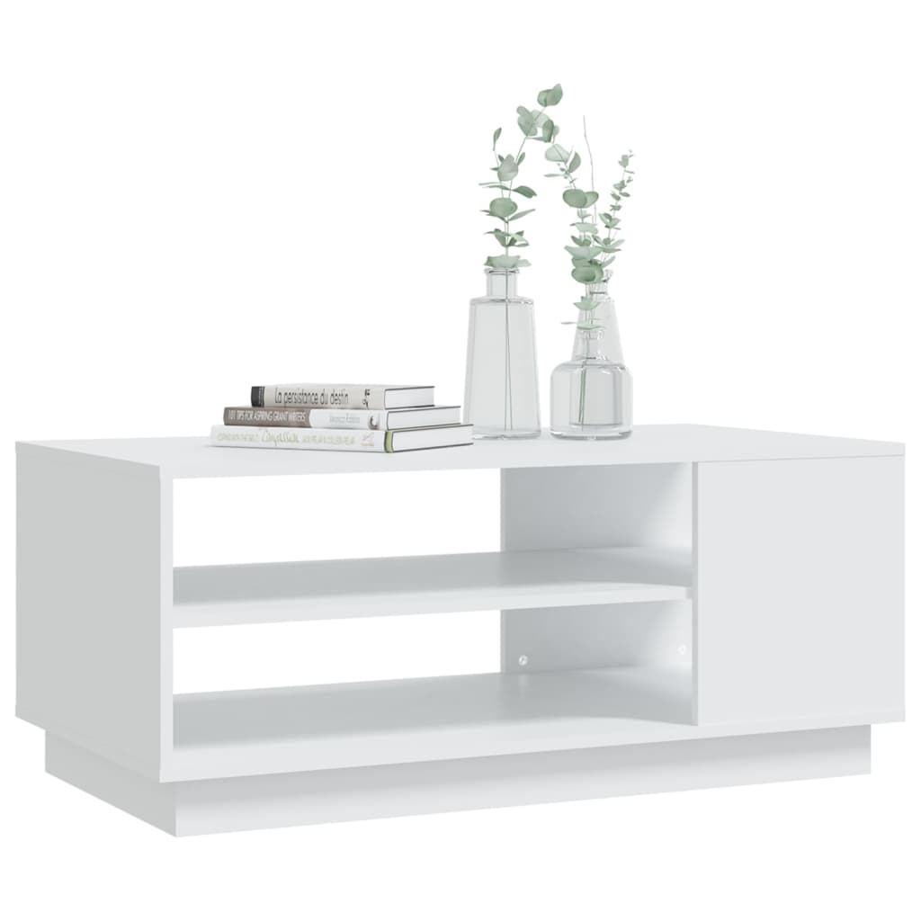 Salontafel 102x55x43 cm bewerkt hout wit is nu te koop bij PeponiXL, paradijselijk wonen!
