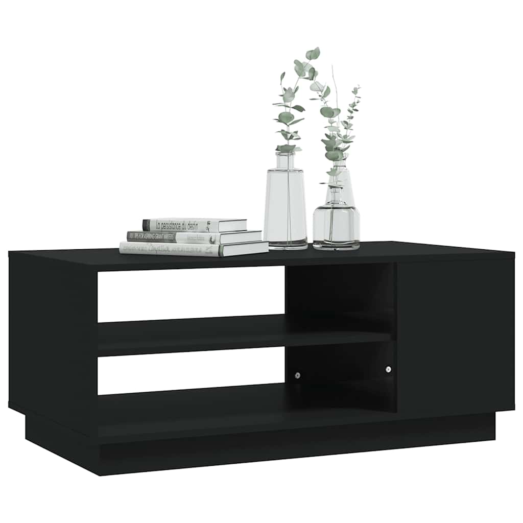 Salontafel 102x55x43 cm bewerkt hout zwart is nu te koop bij PeponiXL, paradijselijk wonen!