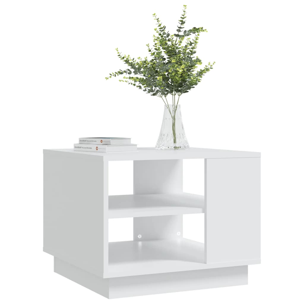 Salontafel 55x55x43 cm bewerkt hout wit is nu te koop bij PeponiXL, paradijselijk wonen!