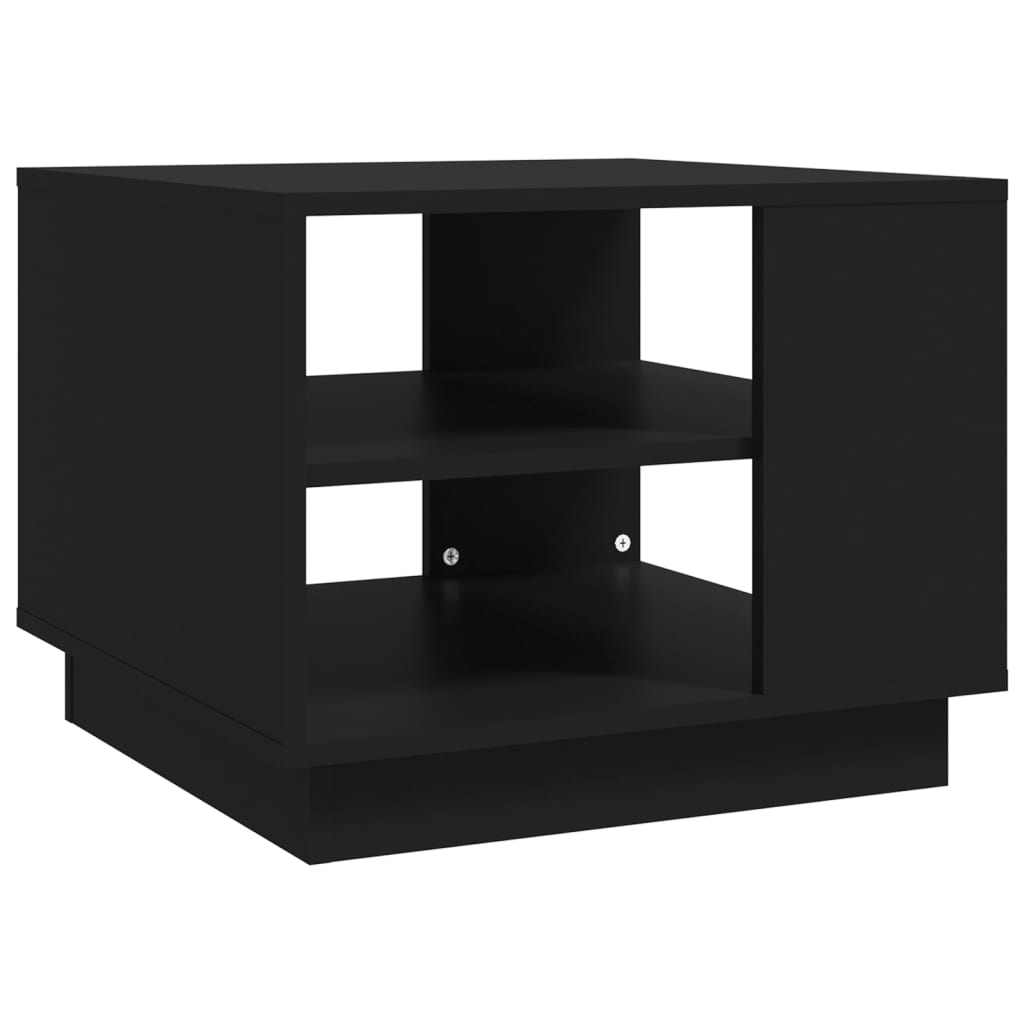 Salontafel 55x55x43 cm bewerkt hout zwart is nu te koop bij PeponiXL, paradijselijk wonen!