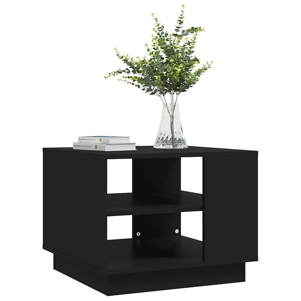 Salontafel 55x55x43 cm bewerkt hout zwart is nu te koop bij PeponiXL, paradijselijk wonen!