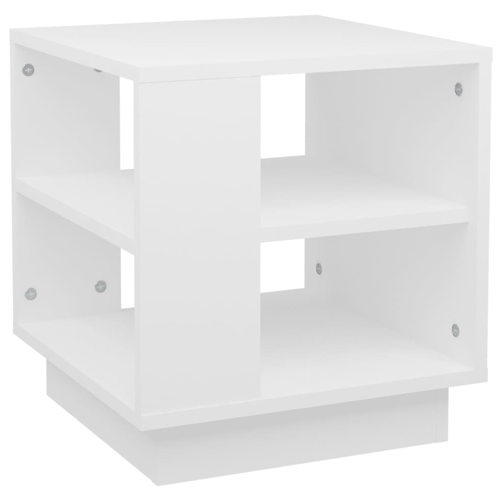 Salontafel 40x40x43 cm bewerkt hout wit is nu te koop bij PeponiXL, paradijselijk wonen!