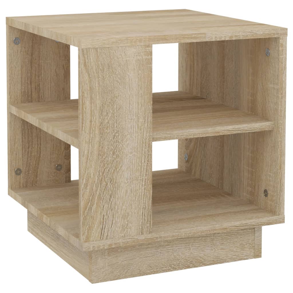 Salontafel 40x40x43 cm bewerkt hout sonoma eikenkleurig is nu te koop bij PeponiXL, paradijselijk wonen!