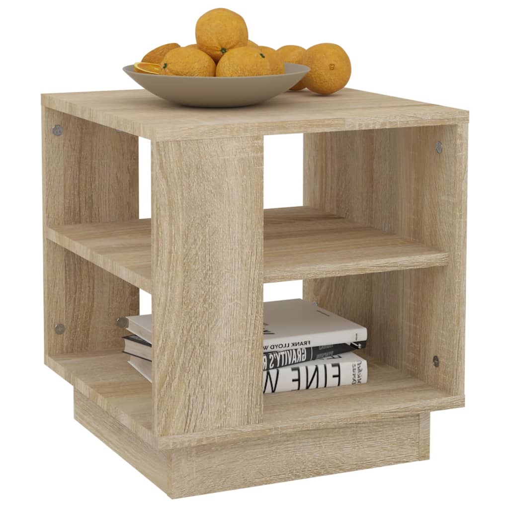 Salontafel 40x40x43 cm bewerkt hout sonoma eikenkleurig is nu te koop bij PeponiXL, paradijselijk wonen!