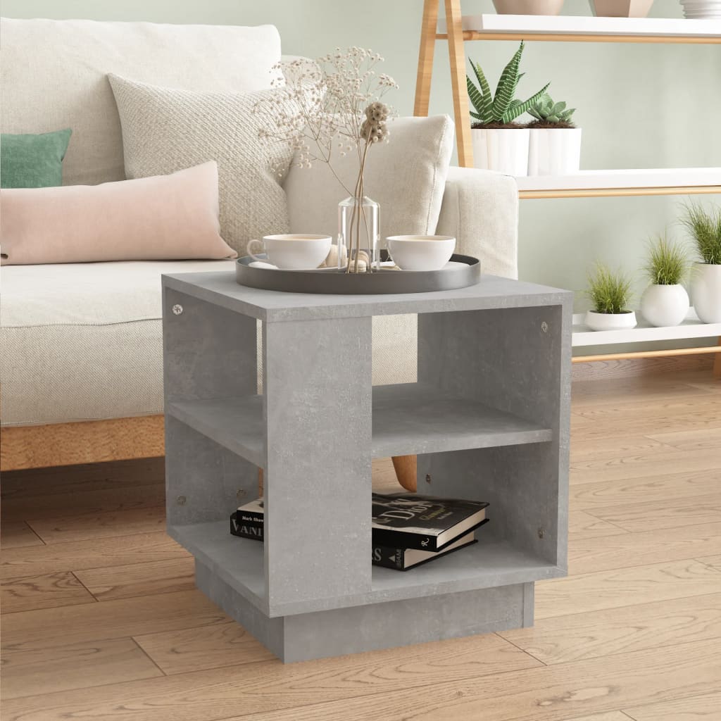Salontafel 40x40x43 cm bewerkt hout betongrijs is nu te koop bij PeponiXL, paradijselijk wonen!