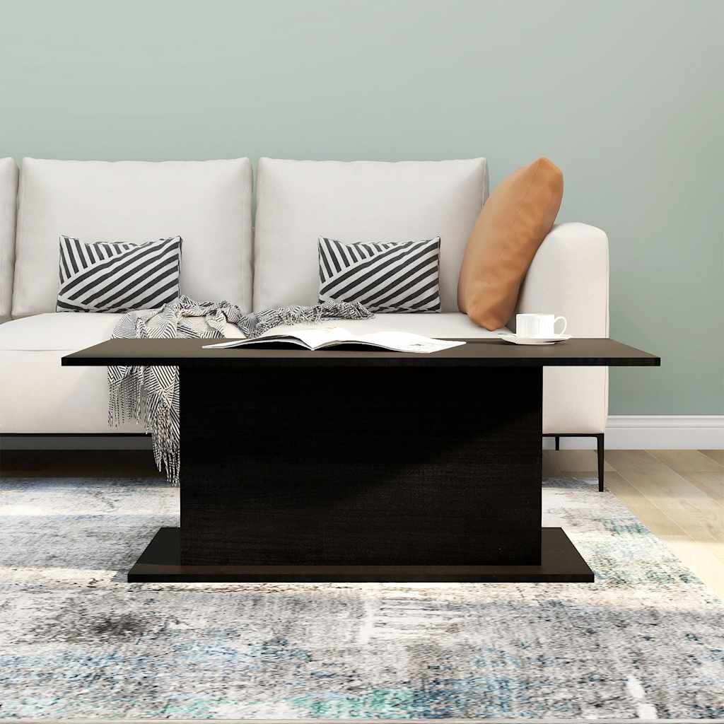 Salontafel 102x55,5x40 cm bewerkt hout zwart is nu te koop bij PeponiXL, paradijselijk wonen!