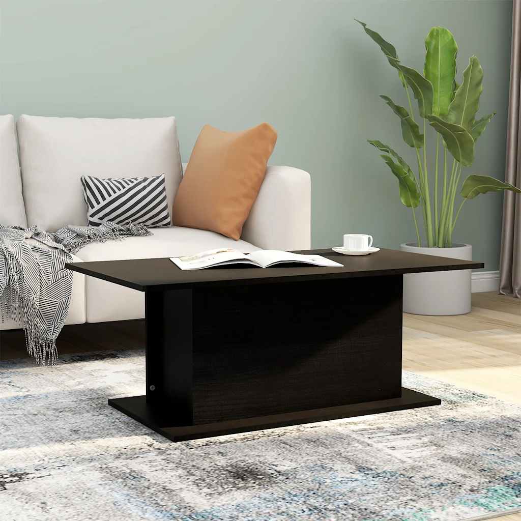 Salontafel 102x55,5x40 cm bewerkt hout zwart is nu te koop bij PeponiXL, paradijselijk wonen!
