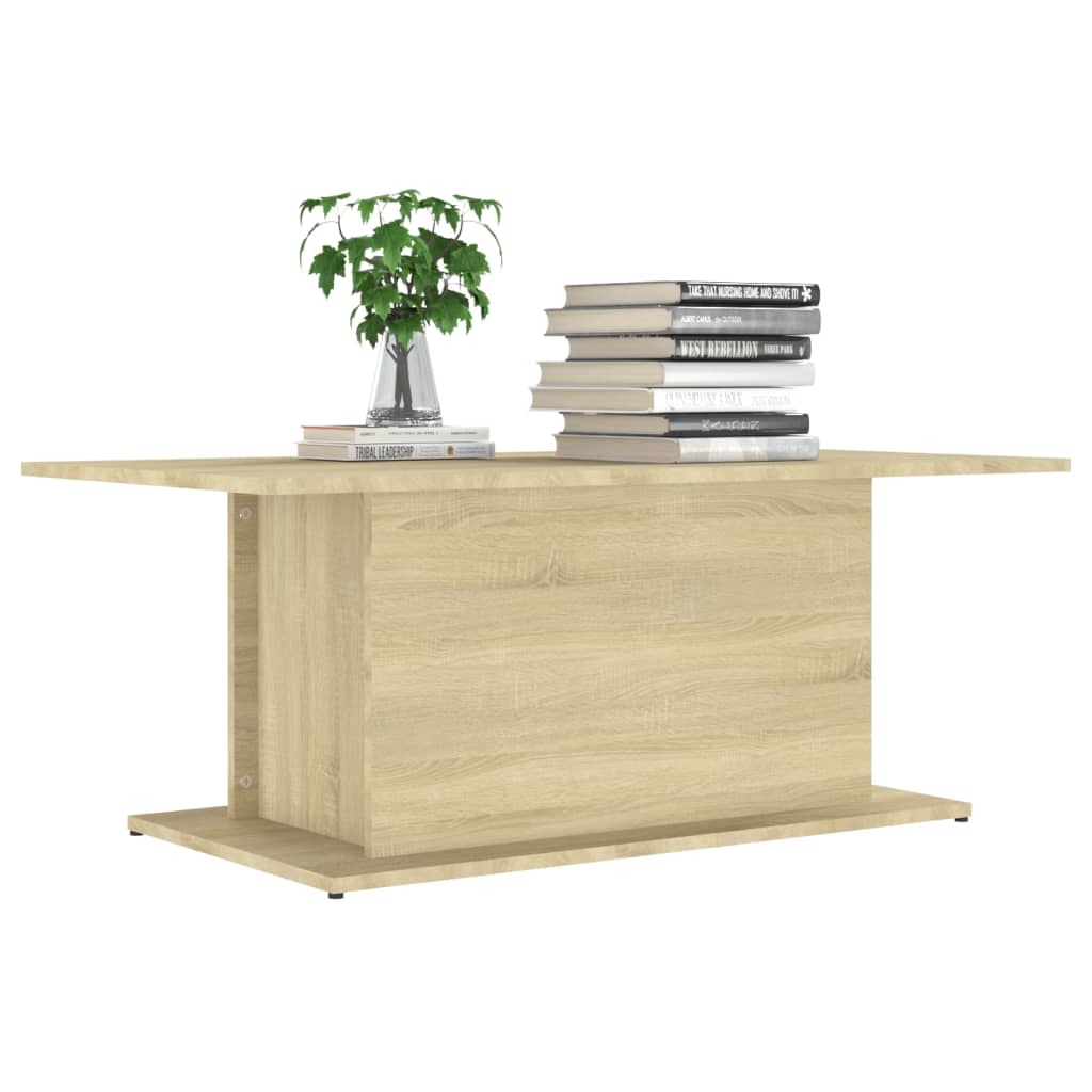 Salontafel 102x55,5x40 cm bewerkt hout sonoma eikenkleurig is nu te koop bij PeponiXL, paradijselijk wonen!