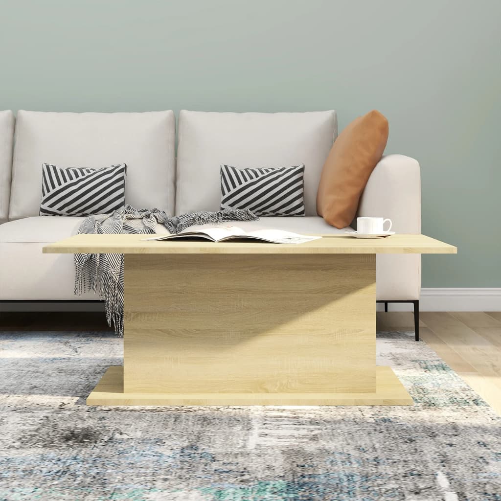 Salontafel 102x55,5x40 cm bewerkt hout sonoma eikenkleurig is nu te koop bij PeponiXL, paradijselijk wonen!