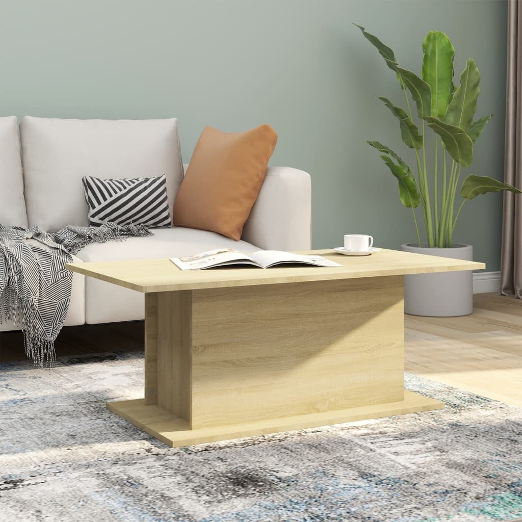 Salontafel 102x55,5x40 cm bewerkt hout sonoma eikenkleurig is nu te koop bij PeponiXL, paradijselijk wonen!