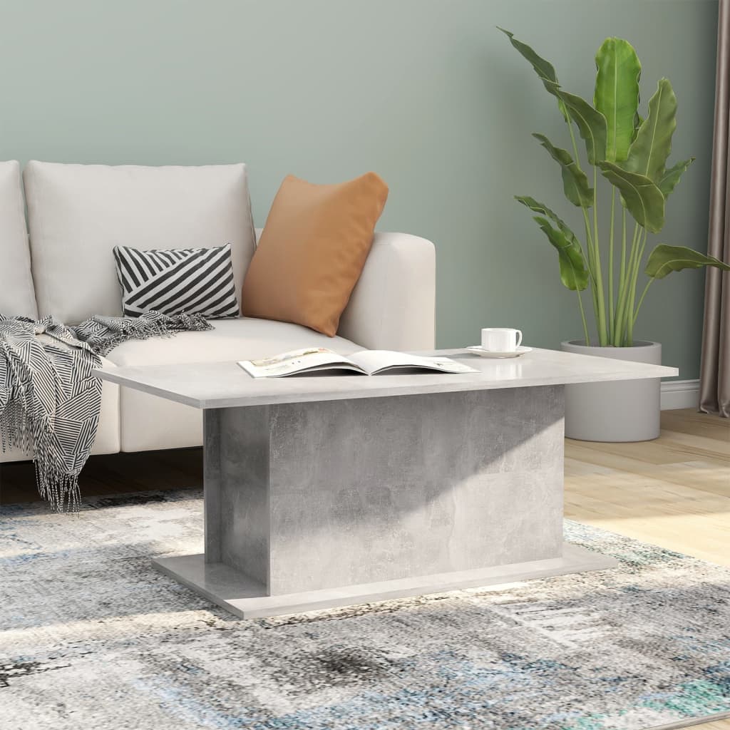 Salontafel 102x55,5x40 cm bewerkt hout betongrijs is nu te koop bij PeponiXL, paradijselijk wonen!