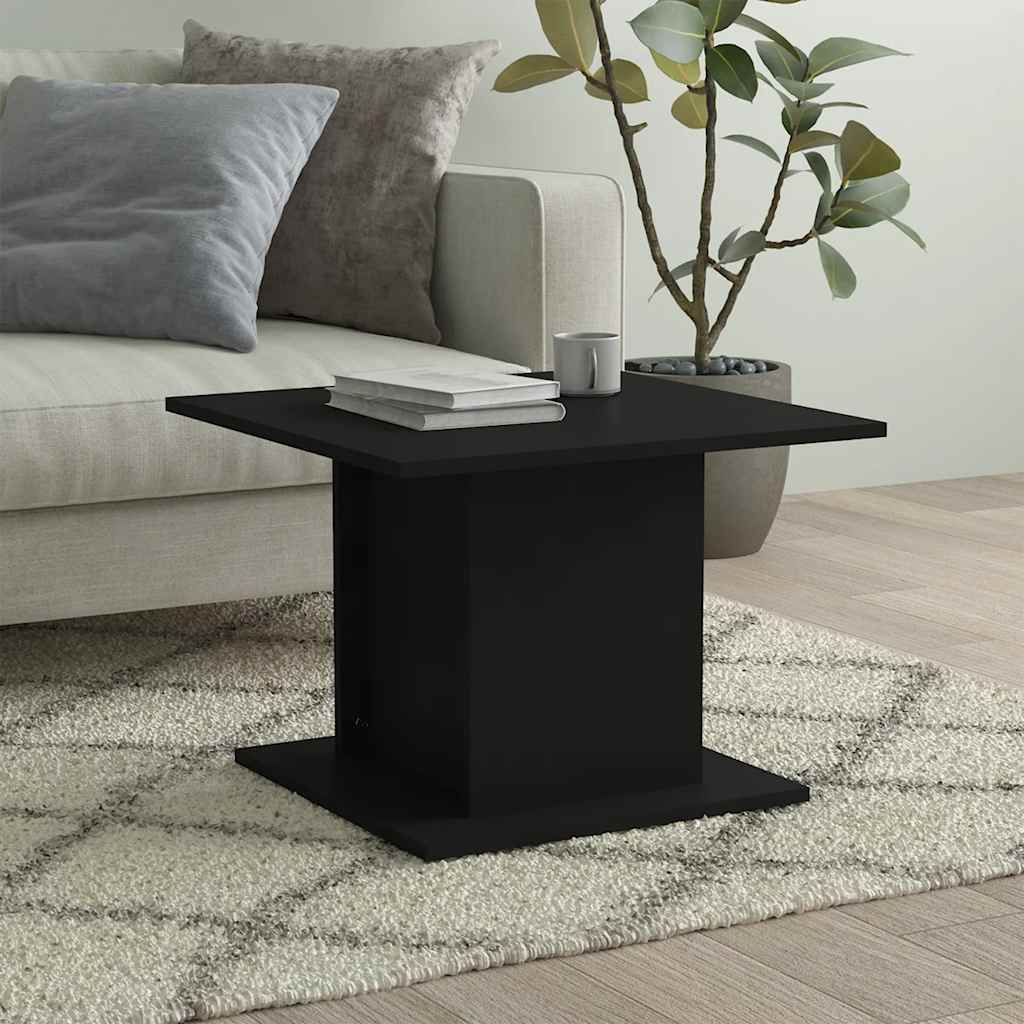 Salontafel 55,5x55,5x40 cm bewerkt hout zwart is nu te koop bij PeponiXL, paradijselijk wonen!