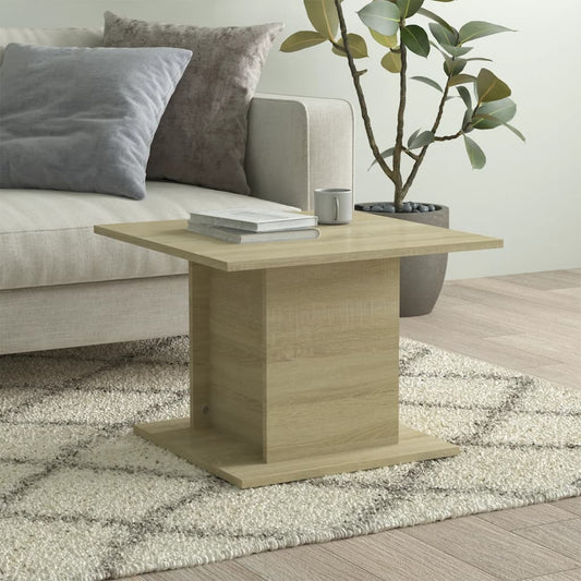 Salontafel 55,5x55,5x40 cm bewerkt hout sonoma eikenkleurig is nu te koop bij PeponiXL, paradijselijk wonen!