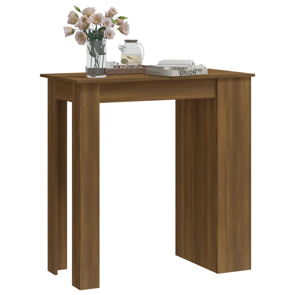 Bartafel met opbergrek 102x50x103,5 cm bewerkt hout bruin eiken is nu te koop bij PeponiXL, paradijselijk wonen!