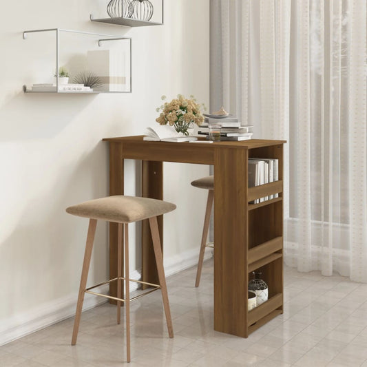 Bartafel met opbergrek 102x50x103,5 cm bewerkt hout bruin eiken is nu te koop bij PeponiXL, paradijselijk wonen!