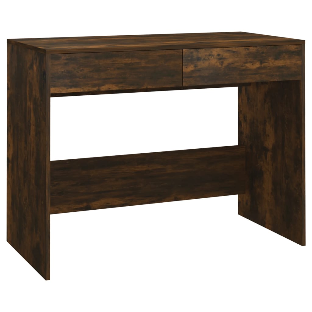 Bureau 101x50x76,5 cm spaanplaat gerookt eikenkleurig is nu te koop bij PeponiXL, paradijselijk wonen!