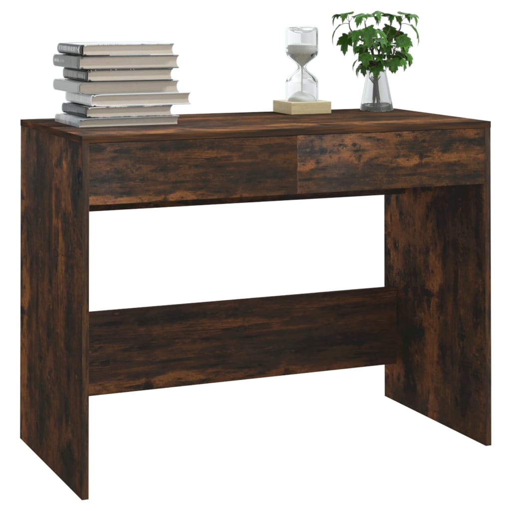Bureau 101x50x76,5 cm spaanplaat gerookt eikenkleurig is nu te koop bij PeponiXL, paradijselijk wonen!