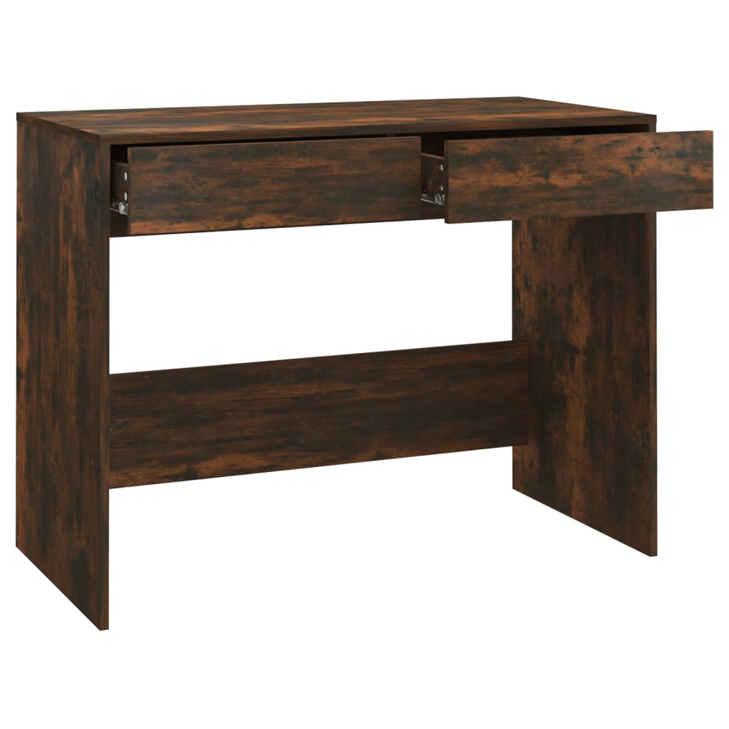 Bureau 101x50x76,5 cm spaanplaat gerookt eikenkleurig is nu te koop bij PeponiXL, paradijselijk wonen!