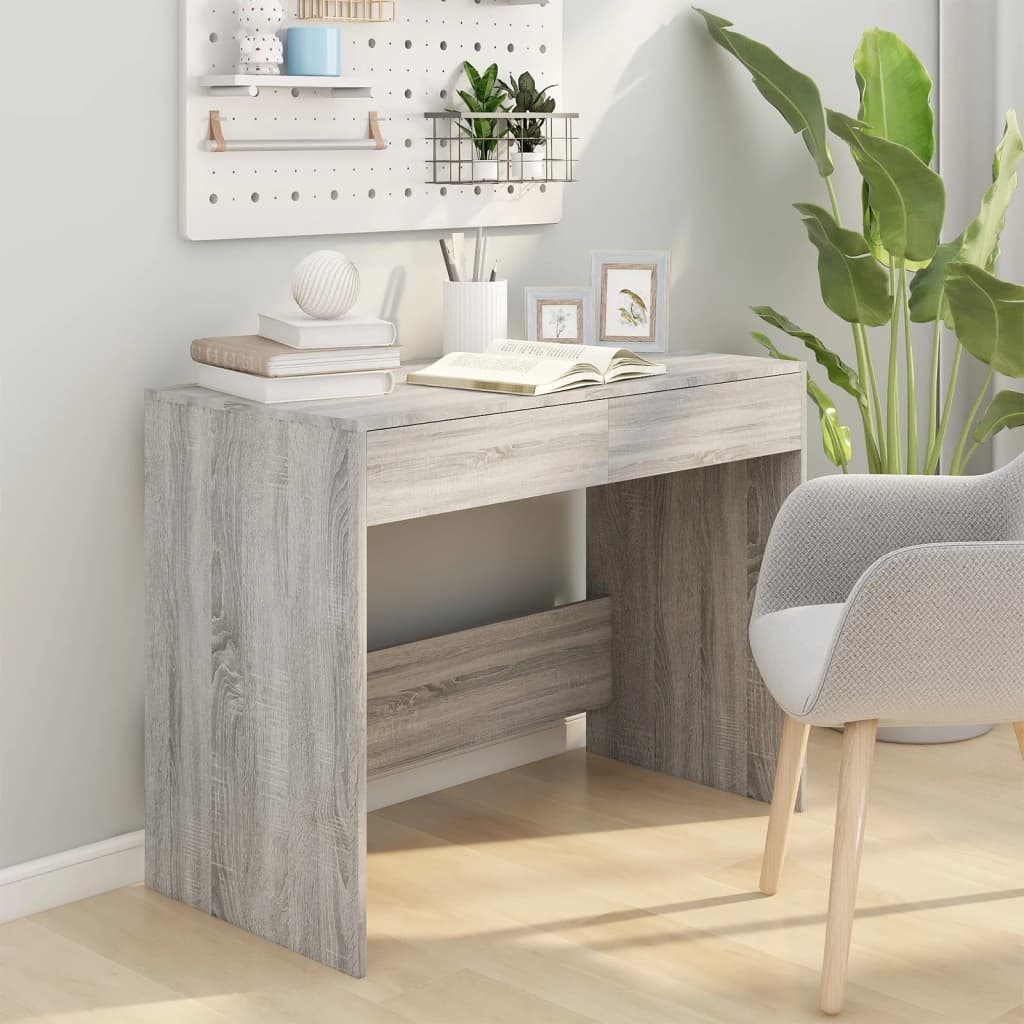 Bureau 101x50x76,5 cm bewerkt hout grijs sonoma eikenkleurig is nu te koop bij PeponiXL, paradijselijk wonen!