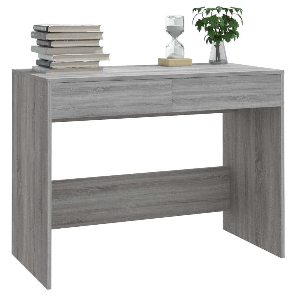 Bureau 101x50x76,5 cm bewerkt hout grijs sonoma eikenkleurig is nu te koop bij PeponiXL, paradijselijk wonen!