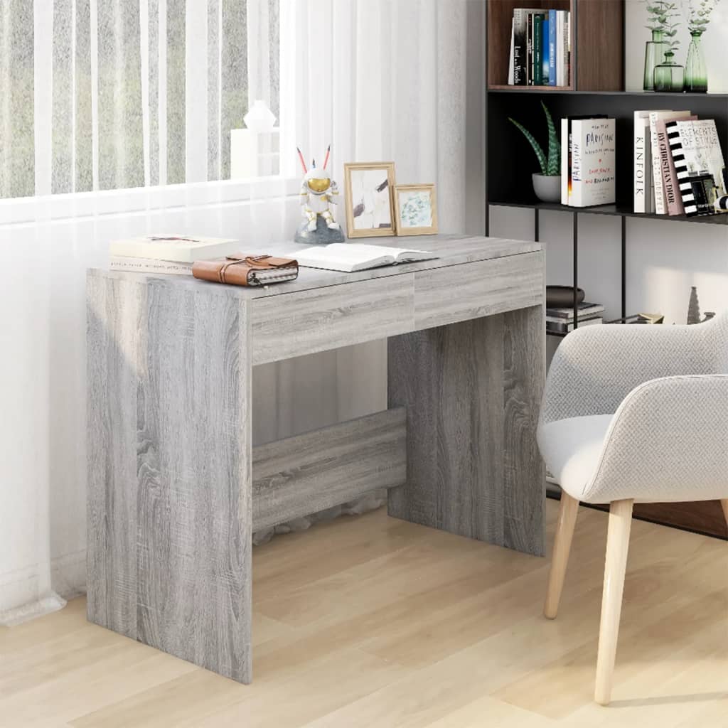Bureau 101x50x76,5 cm bewerkt hout grijs sonoma eikenkleurig is nu te koop bij PeponiXL, paradijselijk wonen!