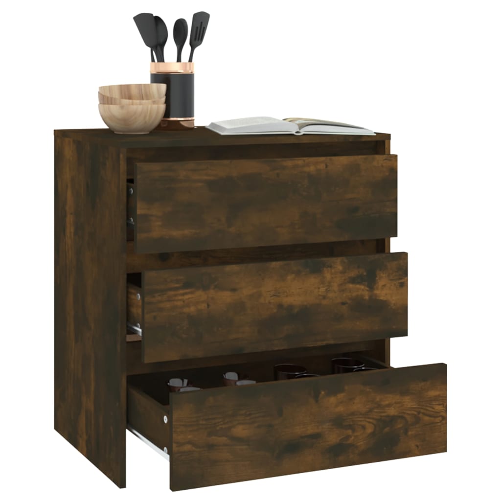 Dressoir 70x41x75 cm bewerkt hout gerookt eikenkleurig is nu te koop bij PeponiXL, paradijselijk wonen!