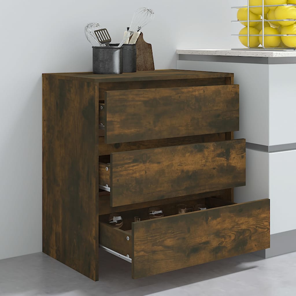 Dressoir 70x41x75 cm bewerkt hout gerookt eikenkleurig is nu te koop bij PeponiXL, paradijselijk wonen!