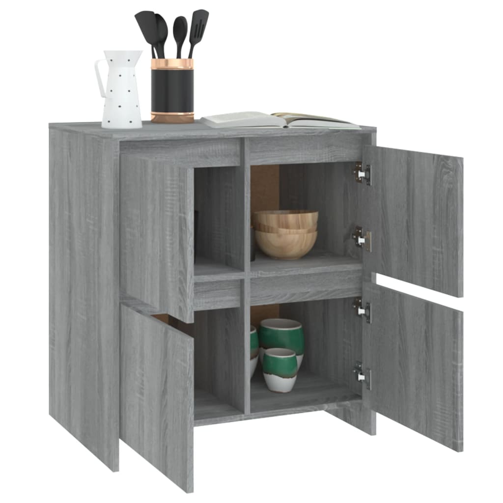 Dressoir 70x41x75 cm bewerkt hout grijs sonoma eikenkleurig is nu te koop bij PeponiXL, paradijselijk wonen!