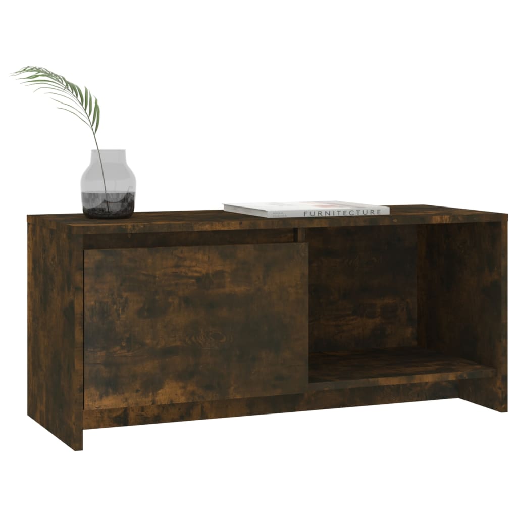 Tv-meubel 90x35x40 cm bewerkt hout gerookt eikenkleurig is nu te koop bij PeponiXL, paradijselijk wonen!