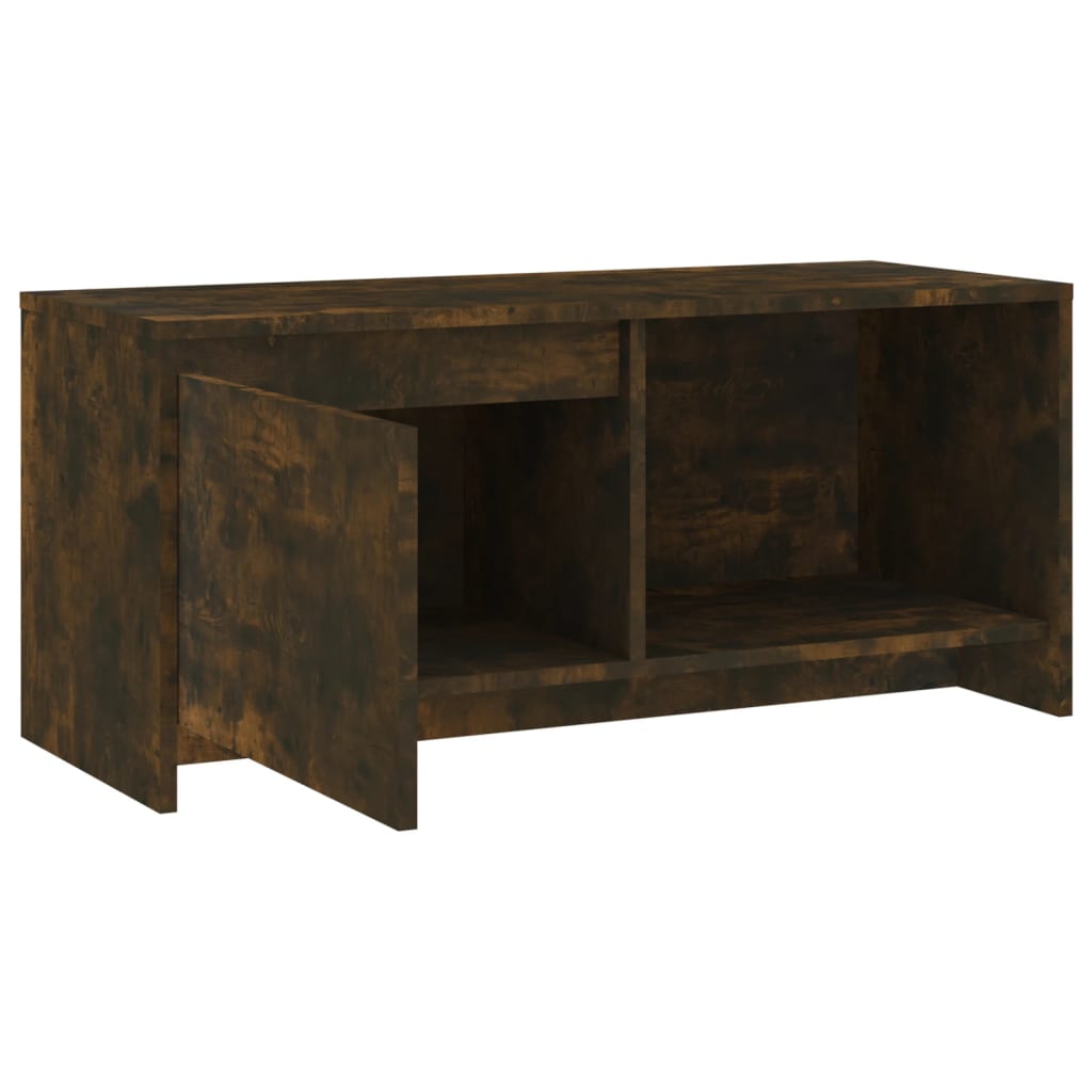 Tv-meubel 90x35x40 cm bewerkt hout gerookt eikenkleurig is nu te koop bij PeponiXL, paradijselijk wonen!