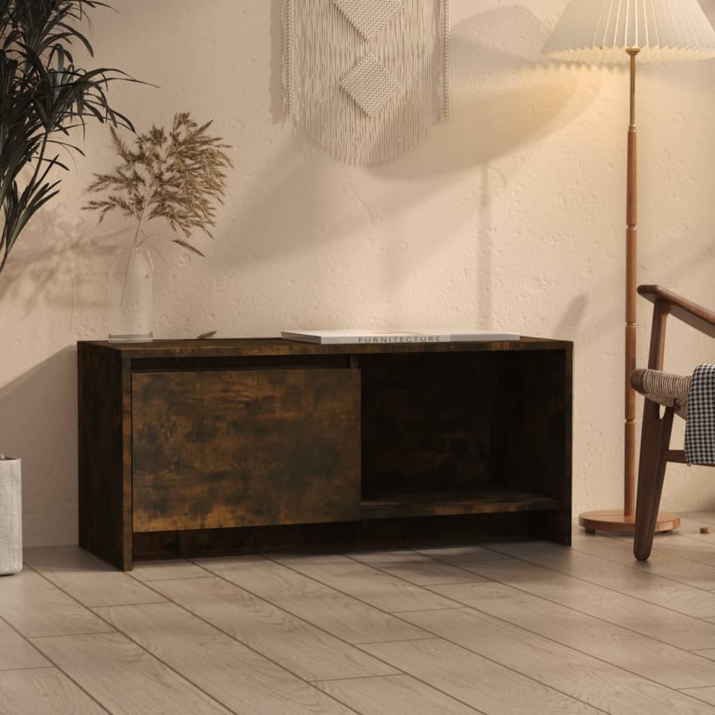 Tv-meubel 90x35x40 cm bewerkt hout gerookt eikenkleurig is nu te koop bij PeponiXL, paradijselijk wonen!