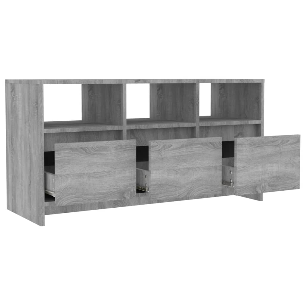 Tv-meubel 102x37,5x52,5 cm bewerkt hout grijs sonoma eikenkleur is nu te koop bij PeponiXL, paradijselijk wonen!
