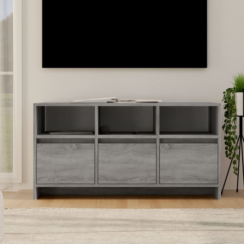 Tv-meubel 102x37,5x52,5 cm bewerkt hout grijs sonoma eikenkleur is nu te koop bij PeponiXL, paradijselijk wonen!