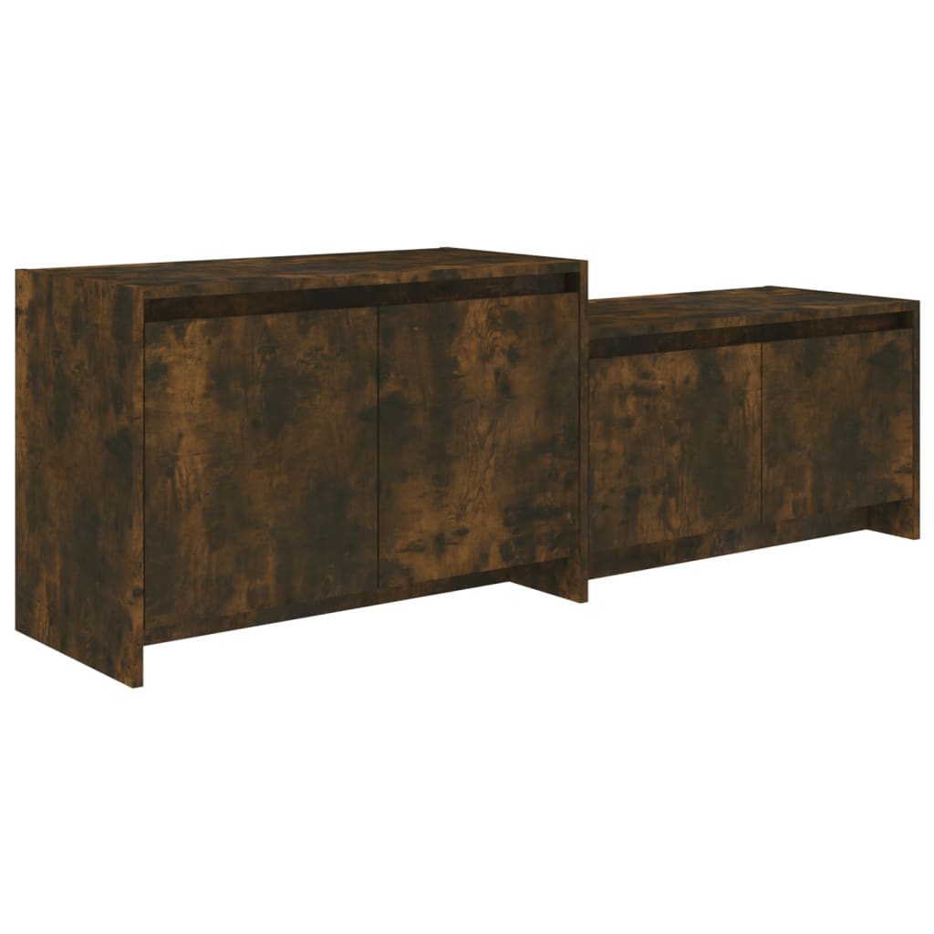 Tv-meubel 146,5x35x50 cm bewerkt hout gerookt eikenkleurig is nu te koop bij PeponiXL, paradijselijk wonen!