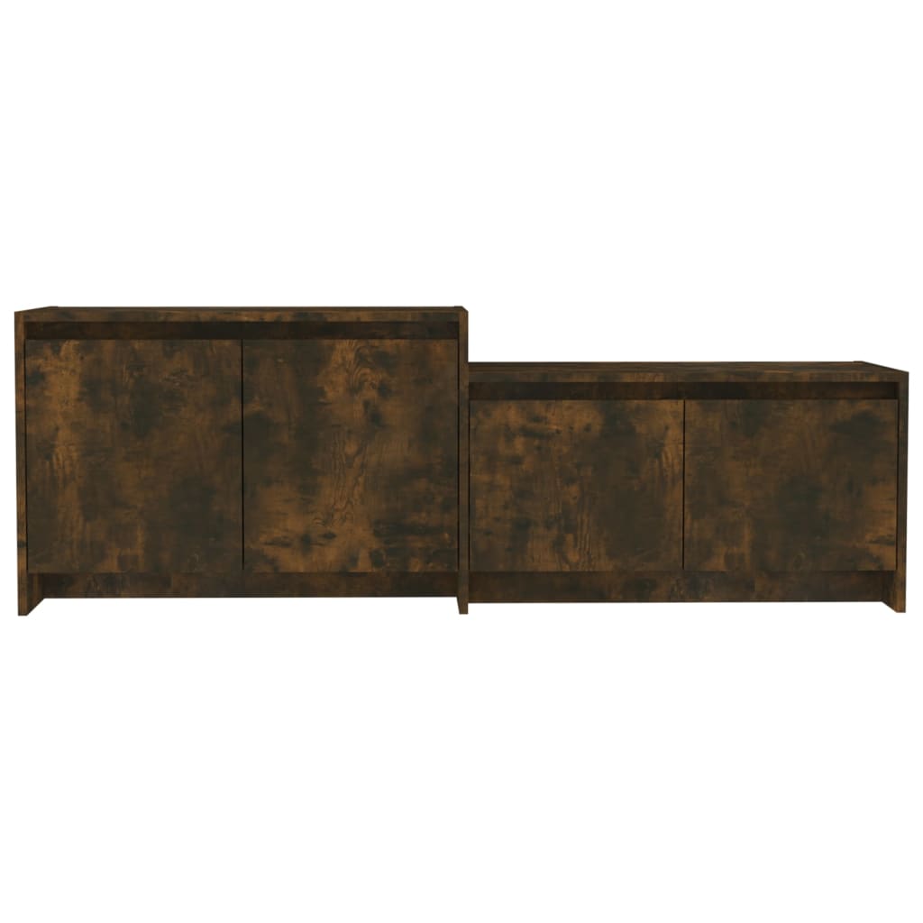 Tv-meubel 146,5x35x50 cm bewerkt hout gerookt eikenkleurig is nu te koop bij PeponiXL, paradijselijk wonen!