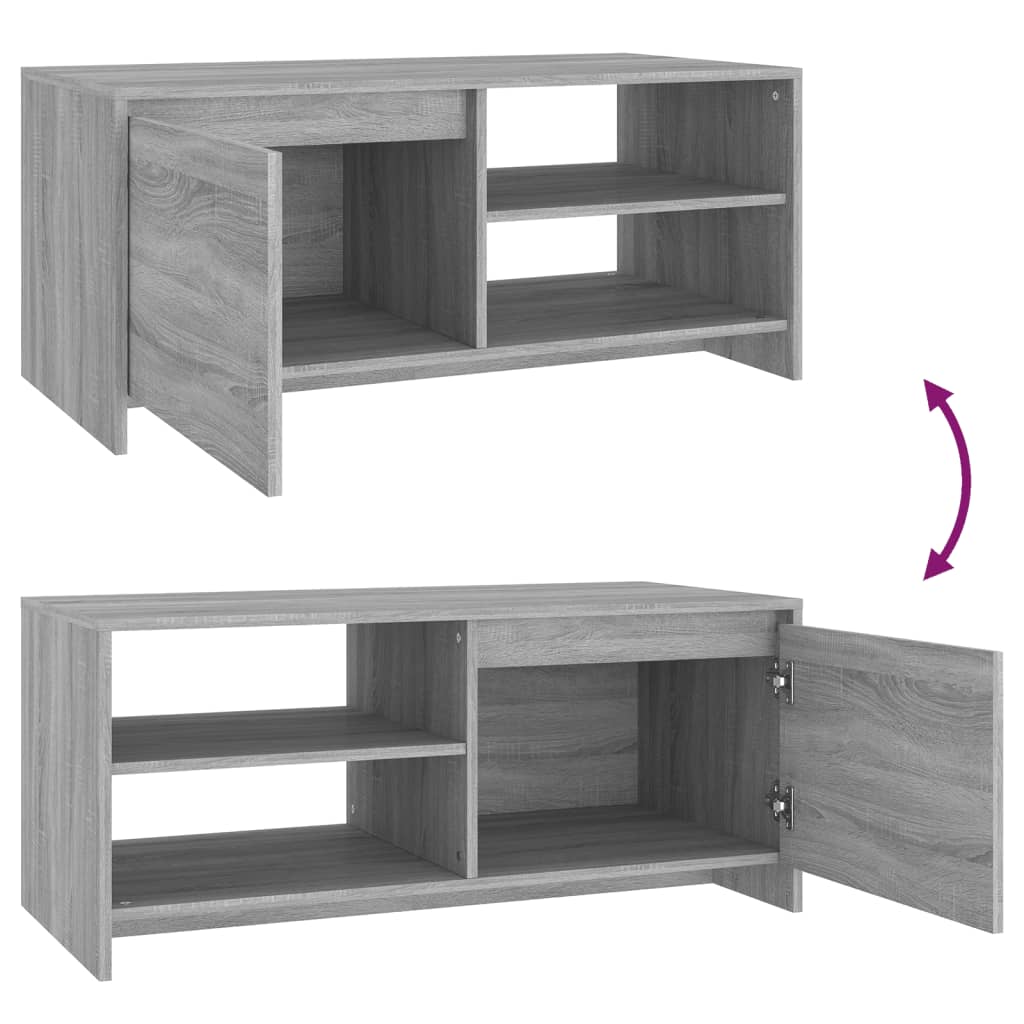 Salontafel 102x50x45 cm bewerkt hout grijs sonoma eikenkleurig