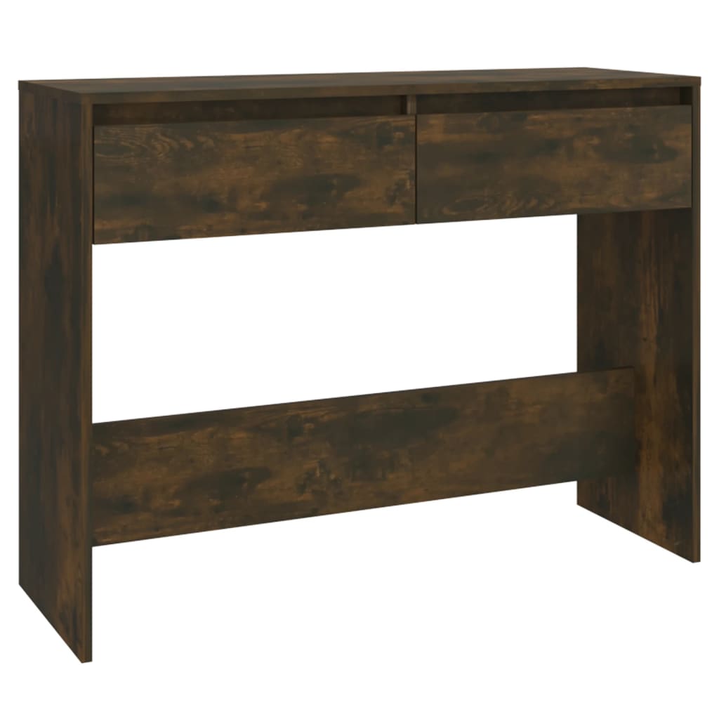 Wandtafel 100x35x76,5 cm bewerkt hout gerookt eikenkleurig is nu te koop bij PeponiXL, paradijselijk wonen!