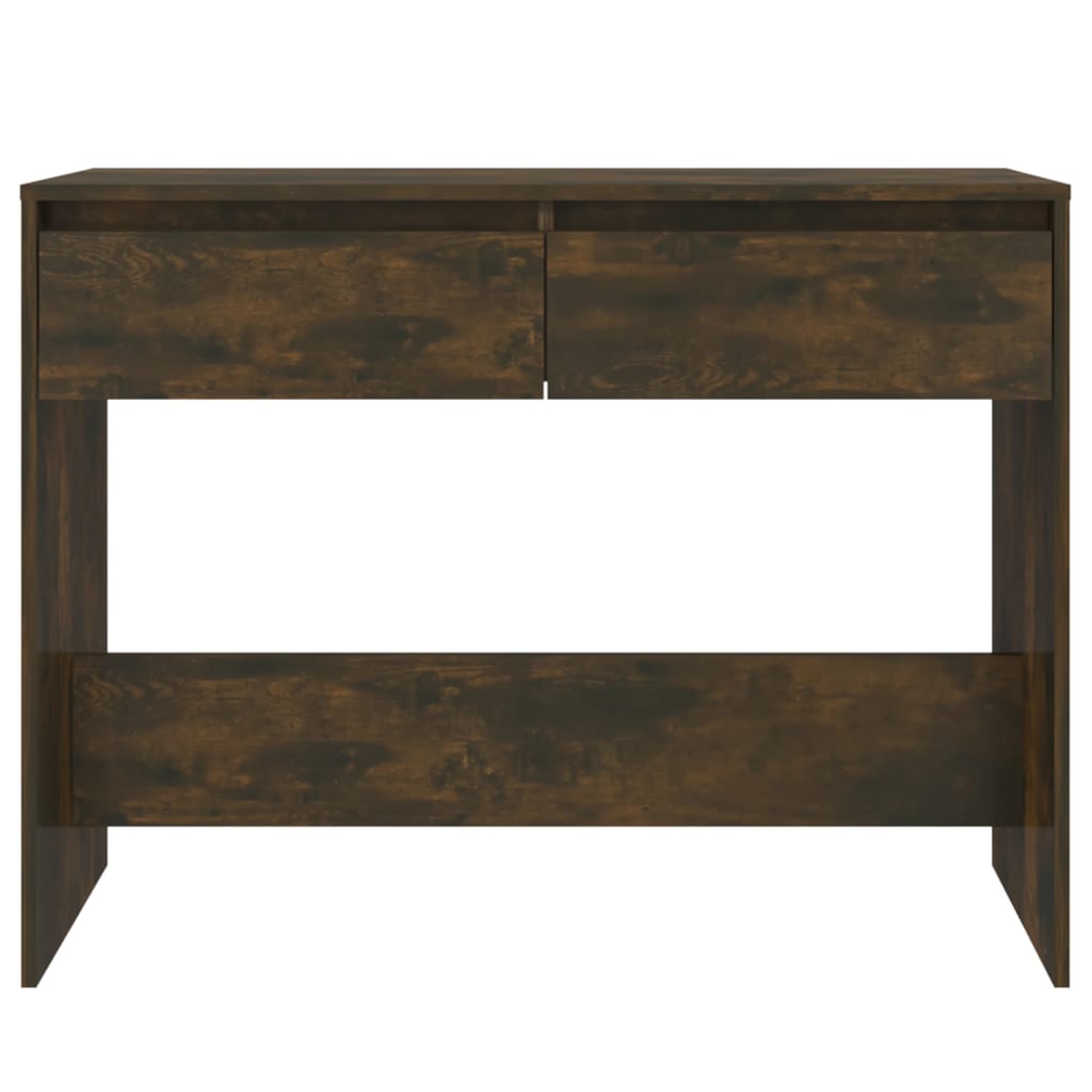 Wandtafel 100x35x76,5 cm bewerkt hout gerookt eikenkleurig is nu te koop bij PeponiXL, paradijselijk wonen!