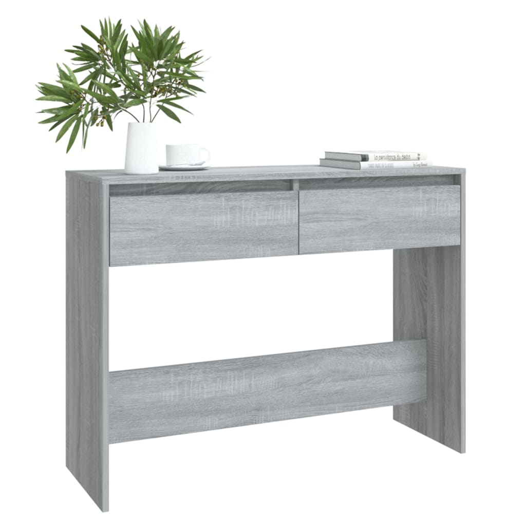 Wandtafel 100x35x76,5 cm bewerkt hout grijs sonoma eikenkleurig is nu te koop bij PeponiXL, paradijselijk wonen!