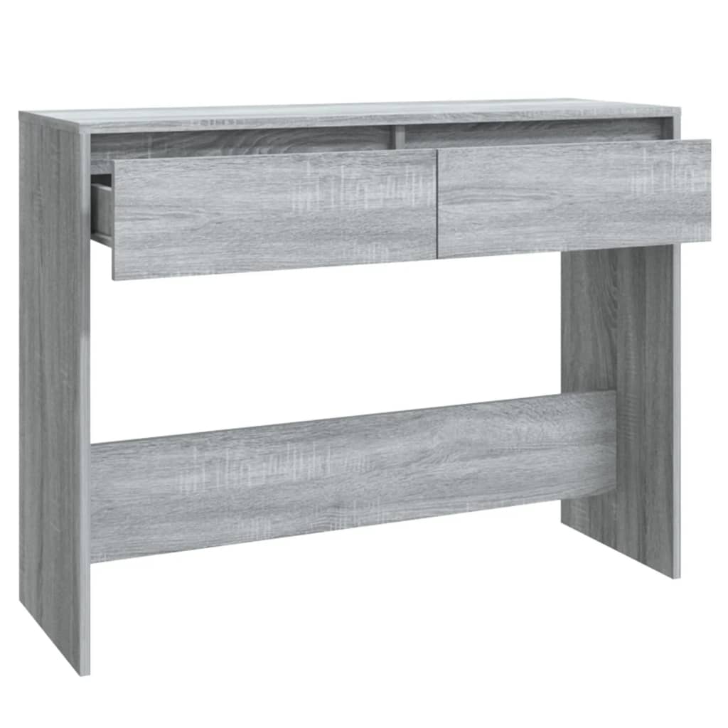 Wandtafel 100x35x76,5 cm bewerkt hout grijs sonoma eikenkleurig is nu te koop bij PeponiXL, paradijselijk wonen!