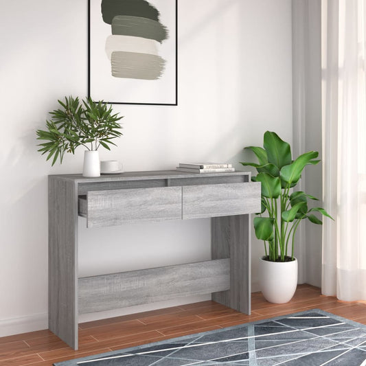 Wandtafel 100x35x76,5 cm bewerkt hout grijs sonoma eikenkleurig is nu te koop bij PeponiXL, paradijselijk wonen!