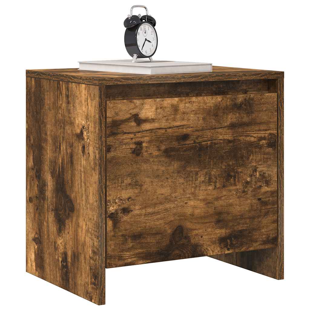 Nachtkastje 45x34x44,5 cm bewerkt hout gerookt eikenkleurig is nu te koop bij PeponiXL, paradijselijk wonen!
