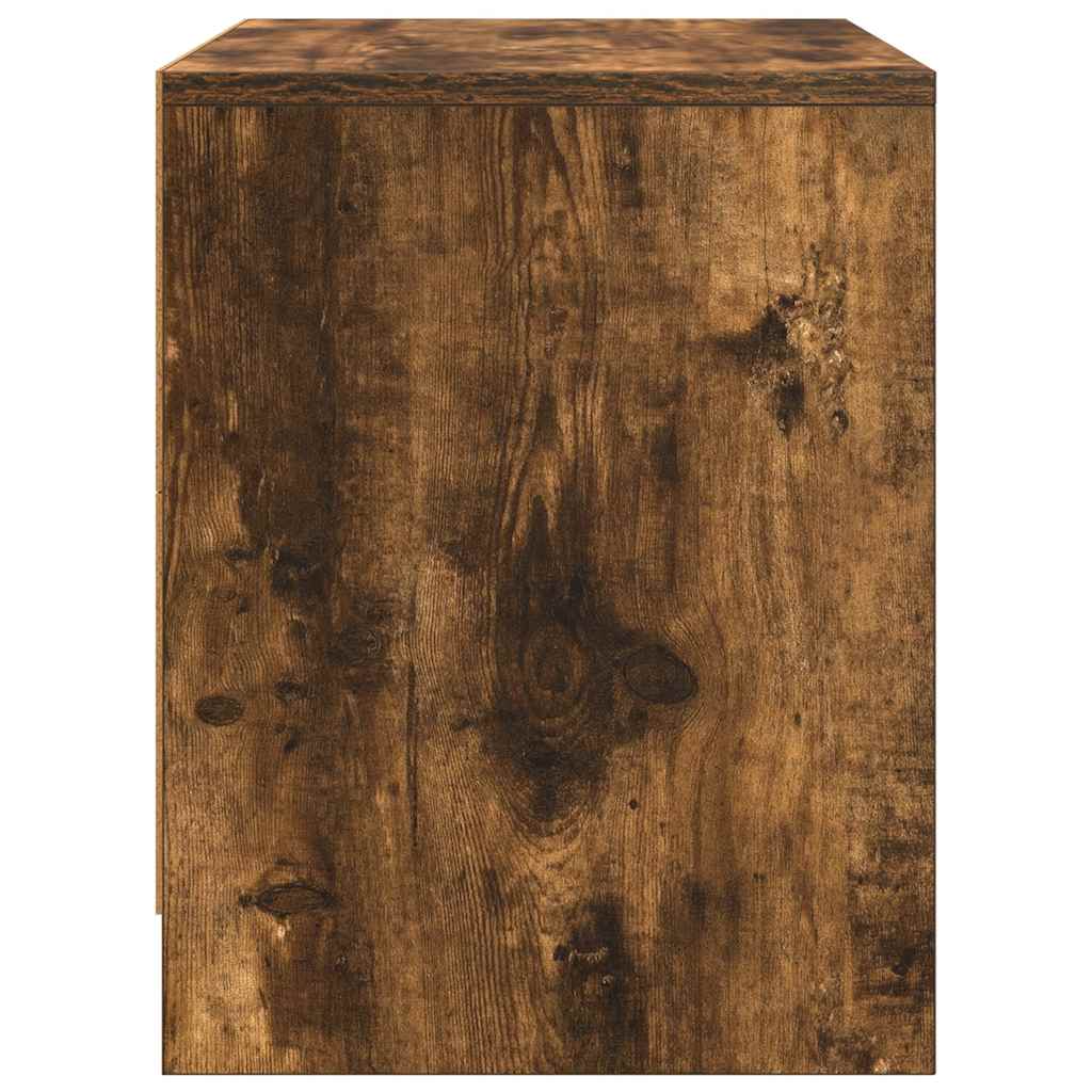 Nachtkastje 45x34x44,5 cm bewerkt hout gerookt eikenkleurig is nu te koop bij PeponiXL, paradijselijk wonen!