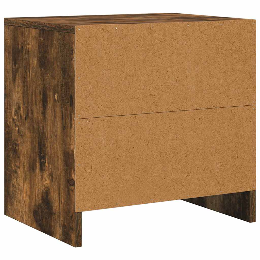 Nachtkastje 45x34x44,5 cm bewerkt hout gerookt eikenkleurig is nu te koop bij PeponiXL, paradijselijk wonen!