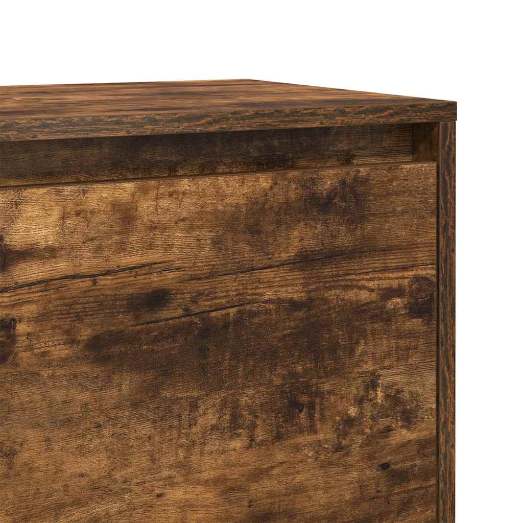 Nachtkastje 45x34x44,5 cm bewerkt hout gerookt eikenkleurig is nu te koop bij PeponiXL, paradijselijk wonen!
