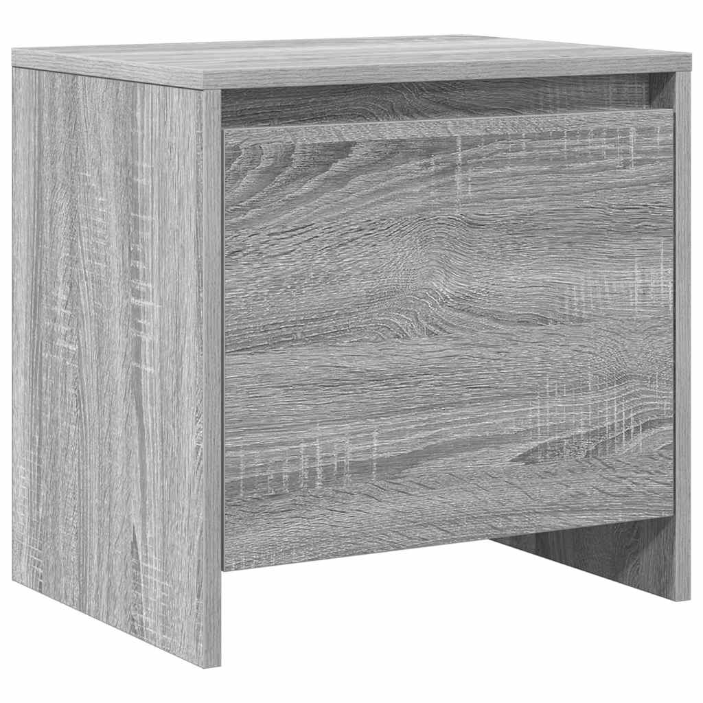 Nachtkastje 45x34x44,5 cm bewerkt hout grijs sonoma eikenkleur is nu te koop bij PeponiXL, paradijselijk wonen!