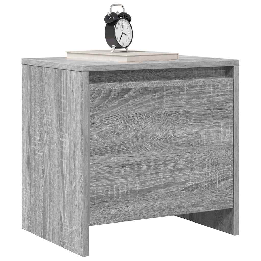 Nachtkastje 45x34x44,5 cm bewerkt hout grijs sonoma eikenkleur is nu te koop bij PeponiXL, paradijselijk wonen!